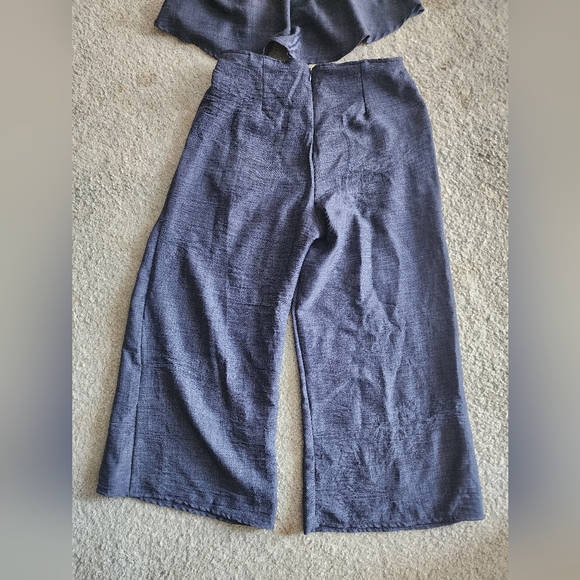 Like New Blue Blush Brand Navy Crop Size S + Pant Size M Set - Picture 7 of 12